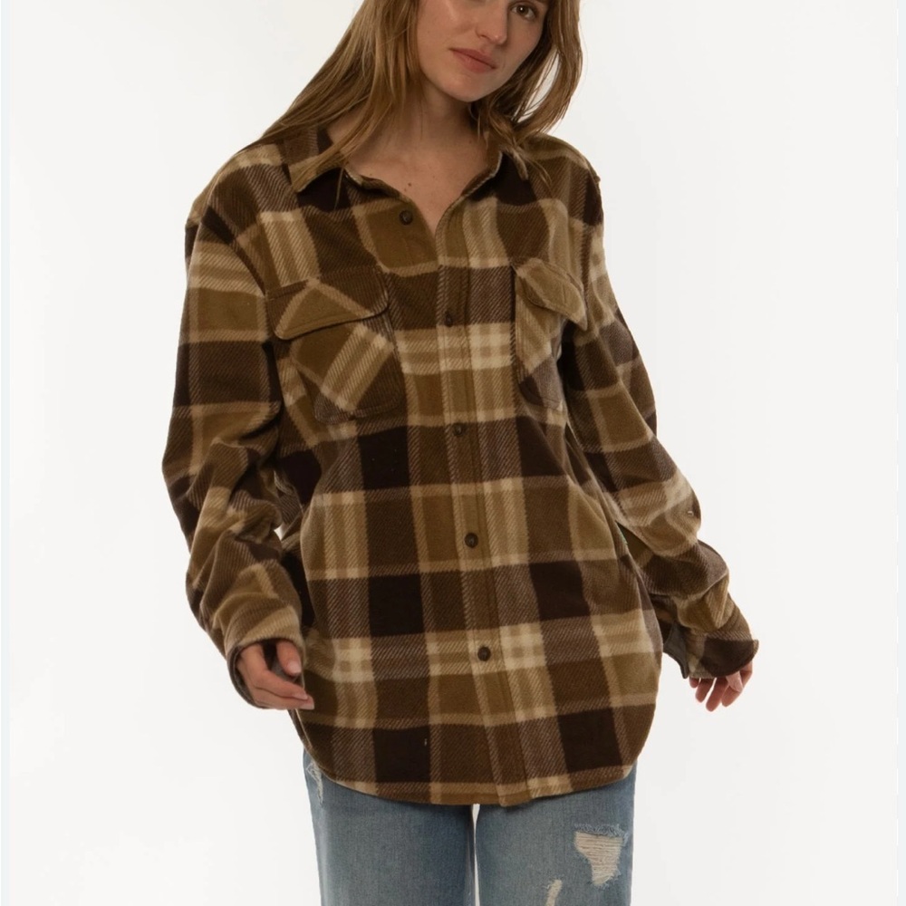 Brown and White Plaid Jacket - Picture 4 of 4